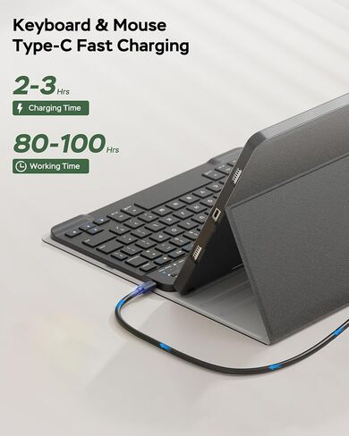 حافظة لجهاز ipad A16 مع لوحة مفاتيح وماوس، غطاء قابل للطي مع حامل أقلام للجيل الحادي عشر 2025 11 بوصة/الجيل العاشر 2022 10.9 بوصة، لوحة مفاتيح لاسلكية مغناطيسية قابلة للفصل مع ماوس، أسود in Kuwait