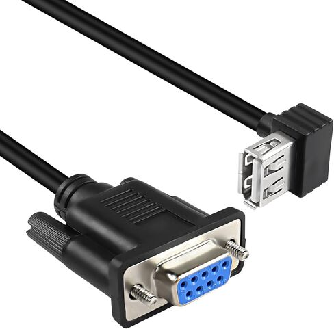 كابل محول USB أنثى إلى RS-232 DB9 أنثى، كابل محول USB 2.0 إلى تسلسلي RS232 DB9(9-pin) لتسجيل أمين الصندوق والمودم والماسح الضوئي والكاميرات الرقمية - 30 سم in Saudi Arabia