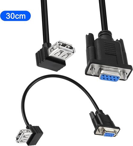 كابل محول USB أنثى إلى RS-232 DB9 أنثى، كابل محول USB 2.0 إلى تسلسلي RS232 DB9(9-pin) لتسجيل أمين الصندوق والمودم والماسح الضوئي والكاميرات الرقمية - 30 سم in Saudi Arabia