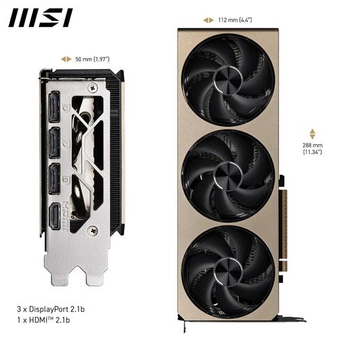 MSI GeForce RTX 5070 12G Inspire 3X OC Graphics Card - RTX 5070 GPU, 12GB GDDR7 (28Gbps/192-bit), PCIe 5.0 - Triple Fan Thermal Design (3 x STORMFORCE Fan) - HDMI 2.1b, DisplayPort 2.1b in Saudi Arabia