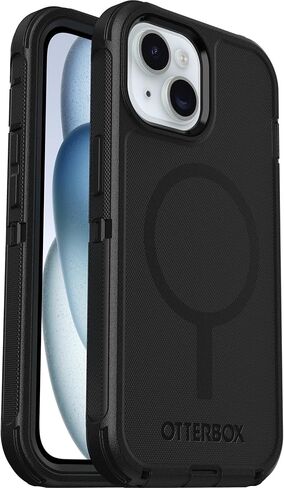 OtterBox iPhone 16e، 15، 14، & 13 Defender Series - أسود، بدون شاشة، قوي ومتين، مع حماية للمنافذ، مثبت على MagSafe in Kuwait
