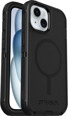 OtterBox iPhone 16e، 15، 14، & 13 Defender Series - أسود، بدون شاشة، قوي ومتين، مع حماية للمنافذ، مثبت على MagSafe in Kuwait