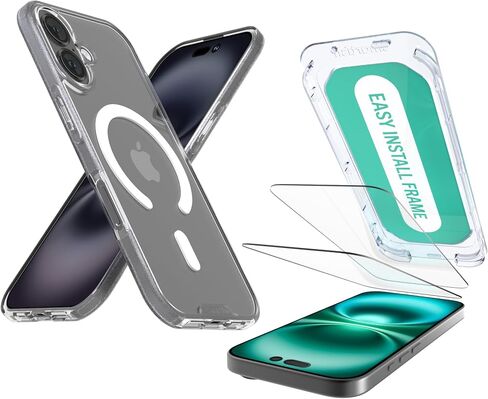 Smartish® iPhone 17 MagSafe Clear Case - Gripmunk Magnetic Slim Case [Lightweight + Protective] Anti-Yellowing Thin Grip Clear Cover for Apple iPhone 17 - Clearly Clear in Kuwait