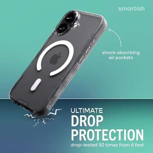 Smartish® iPhone 17 MagSafe Clear Case - Gripmunk Magnetic Slim Case [Lightweight + Protective] Anti-Yellowing Thin Grip Clear Cover for Apple iPhone 17 - Clearly Clear in Kuwait