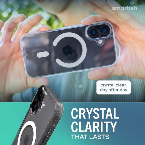 Smartish® iPhone 17 MagSafe Clear Case - Gripmunk Magnetic Slim Case [Lightweight + Protective] Anti-Yellowing Thin Grip Clear Cover for Apple iPhone 17 - Clearly Clear in Kuwait