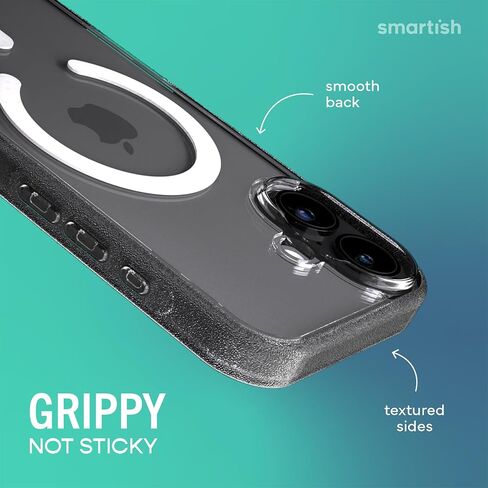 Smartish® iPhone 17 MagSafe Clear Case - Gripmunk Magnetic Slim Case [Lightweight + Protective] Anti-Yellowing Thin Grip Clear Cover for Apple iPhone 17 - Clearly Clear in Kuwait