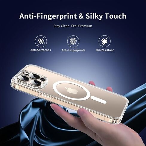 حافظة مضادة للصدمات لهاتف iPhone 17 Pro Max شفافة مع واقي شاشة للخصوصية وغطاء نحيف مضاد للصدمات متوافق مع MagSafe المغناطيسي لهاتف iPhone 17 ProMax 6.9 بوصة 5G - شفاف in Kuwait