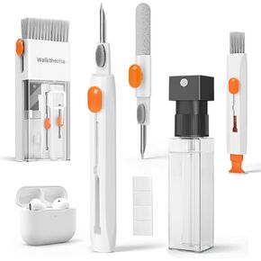 20-in-1 for AirPod Cleaner Kit Pro 4 3 2 1 - Multifunction Cleaning Tool for Headphones Earbuds Phone Laptop Keyboard Screen - Metal Tip, Soft Brush, Flocking Sponge, 15ml Spray, Cloth, Putty in Kuwait