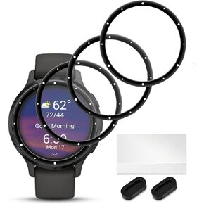 4 عبوات من واقي شاشة الساعة الذكية لـ Garmin Venu 3، مادة PMMA، مضادة للخدش، عالية الحساسية، منفذ شاحن + تغطية كاملة ثلاثية الأبعاد لشاشة حماية ناعمة عالية الدقة (زجاج غير مقسى) in Kuwait