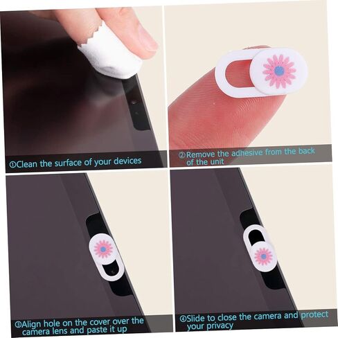 POPETPOP 6PCS Cute Sunflower Design Webcam Cover Slide Adhesive Privacy Protector for Laptop Tablet and Phone Prevents Unauthorized Access in Saudi Arabia