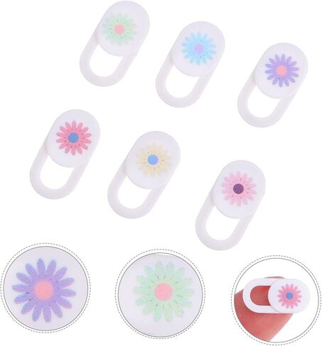 POPETPOP 6PCS Cute Sunflower Design Webcam Cover Slide Adhesive Privacy Protector for Laptop Tablet and Phone Prevents Unauthorized Access in Saudi Arabia