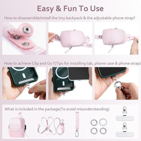 Clip and Go Strap for Phone with Wallet Crossbody Cell Phone Lanyard Suitable for Keys Bank Cards Headphones in Saudi Arabia