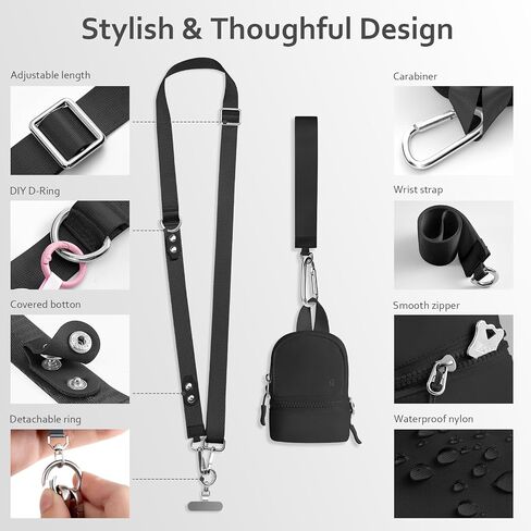 Clip and Go Strap for Phone with Wallet Crossbody Cell Phone Lanyard Suitable for Keys Bank Cards Headphones in Saudi Arabia