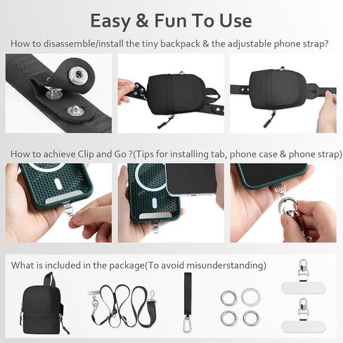 Clip and Go Strap for Phone with Wallet Crossbody Cell Phone Lanyard Suitable for Keys Bank Cards Headphones in Saudi Arabia