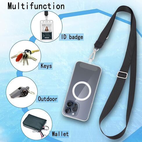 Phone Lanyard 2× Adjustable Phone Strap and 4× Phone Patches for Universal Shoulder Neck Strap Phone Accessories in Saudi Arabia