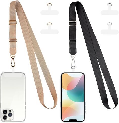 Phone Lanyard 2× Adjustable Phone Strap and 4× Phone Patches for Universal Shoulder Neck Strap Phone Accessories in Saudi Arabia