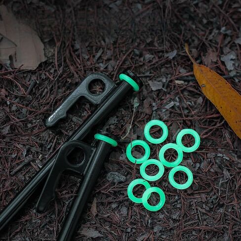 20PCS Ground Nail Luminous Rings, Silicone O-Type Glow Markers, Tent Stake Visibility Rings for Camping Hiking Outdoor, LuminousVersion in Saudi Arabia