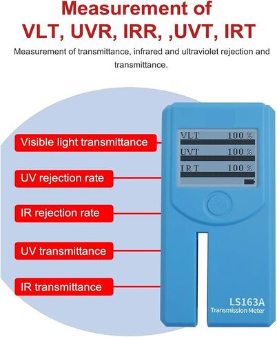 Window Tint Meter Solar Transmission Meters LS163A Stick-Film Glass Rotatable Display UV 365nm and IR 1400nm VLT 6mm Thickness with Automatic Calibration(LS163) in Kuwait