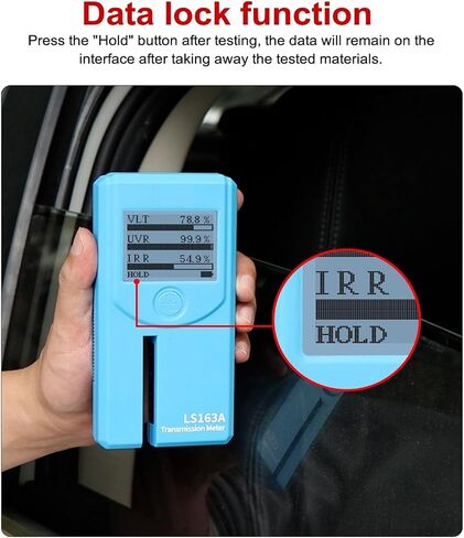 Window Tint Meter Solar Transmission Meters LS163A Stick-Film Glass Rotatable Display UV 365nm and IR 1400nm VLT 6mm Thickness with Automatic Calibration(LS163) in Kuwait