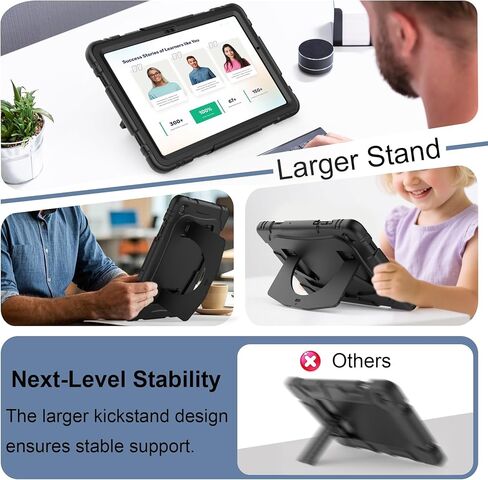 Case for Galaxy Tab A9+ / A9 Plus 11'' (SM-X210/X216/X218), with Screen Protector and Larger Kickstand, 3 Layer Heavy Duty Shockproof Cover Kid-Proof Protective Case for Samsung A9+ 11 Inch, Black in Kuwait