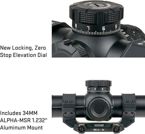 SIG SAUER Tango-MSR 2-12x44mm 34mm Tube F1/First Focal Plane High-Magnification Durable Shockproof Waterproof Fogproof Black Hunting Riflescope - Lens Covers & 34mm Alpha-MSR 1.232" Mount Included in Kuwait
