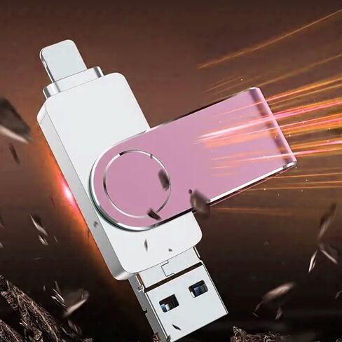 محرك فلاش USB 3 في 1 سعة 64 جيجابايت - USB 3.0، ثنائي الأغراض للهاتف والكمبيوتر، Android Type C، ذاكرة فلاش لملف تخزين معدني، وردي in Saudi Arabia