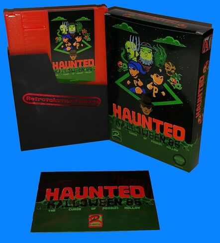 Haunted: Halloween '86 (The Curse of Possum Hollow) NES Nintendo Game Homebrew كاملة في صندوق (خرطوشة اليقطين البرتقالية) in Saudi Arabia