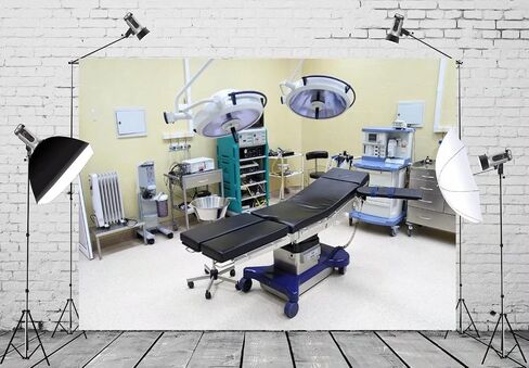 BELECO Hospital Backdrop 7x5ft Fabric Modern Operating Room Backdrop Doctor Surgery Anesthesia Bed Inspection Equipment Photo Background for Doctor Nurse Artistic Portrait Photoshoot Studio Props in Saudi Arabia