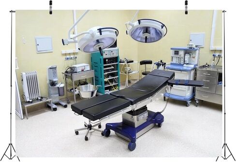 BELECO Hospital Backdrop 7x5ft Fabric Modern Operating Room Backdrop Doctor Surgery Anesthesia Bed Inspection Equipment Photo Background for Doctor Nurse Artistic Portrait Photoshoot Studio Props in Saudi Arabia