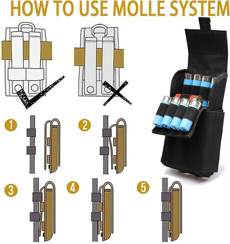 MOLLE Shotgun Shot Shell Holder 25 Rounds. Tactical Shotshell Pouch. Shotgun Ammo Reload Quick Access Pouch for 12 Gauge/20G in Kuwait