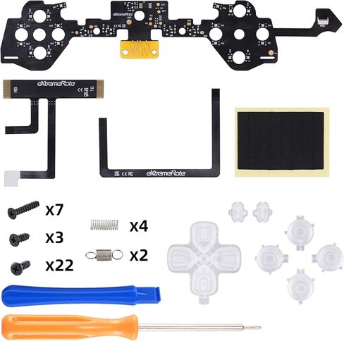 eXtremeRate Multi-Colors Luminated D-pad Action Create Option Face Buttons for PS5 Edge Controller, 7 Colors 9 Effects D&F LED Kit for PS5 Edge Controller - Black Classical Symbols Buttons in Saudi Arabia