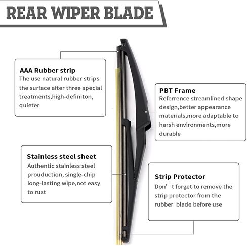 (Pack of 2) Rear Wiper Blade Kit Set Replacement for Lincoln Navigator 2016-2017,Ford Expedition 2016-2017,Rear Wiper Accessories Parts,Wiper Blade for Back Windshield Window,Replace # WW-1614-A in Kuwait