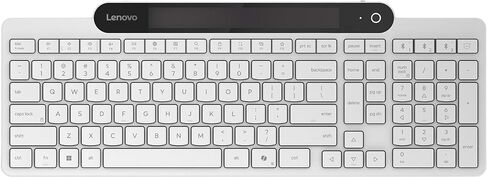 Lenovo 800 Self-Charging Bluetooth Keyboard, Uses Ambient Light for Charging, Bluetooth 5.1, Supports 3 Devices, Battery Free, Wireless, Grey in Saudi Arabia