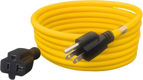 1-Foot 15 Amp Household AC Plug to 20 Amp T Blade Adapter Cable，14AWG 1-Foot 15 Amp to 20 Amp Plug Adapter Cord Nema 5-15P to 5-15R/5-20R 20Amp Comb AC Power Cord, Yellow in Saudi Arabia