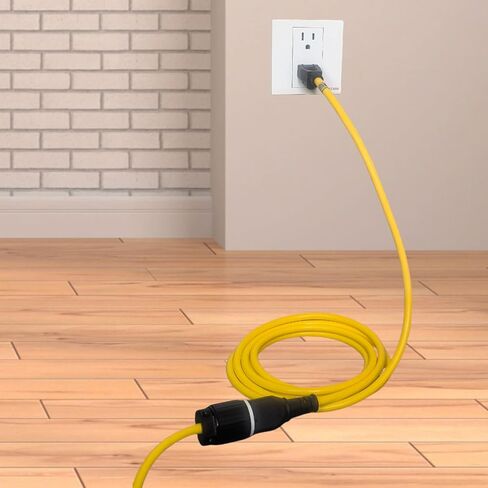 1-Foot 15 Amp Household AC Plug to 20 Amp T Blade Adapter Cable，14AWG 1-Foot 15 Amp to 20 Amp Plug Adapter Cord Nema 5-15P to 5-15R/5-20R 20Amp Comb AC Power Cord, Yellow in Saudi Arabia