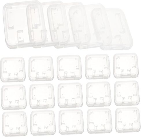 Artibetter 24pcs Transparent Memory Card Storage Cases Card Holder Organizer Lightweight Portable Container in Saudi Arabia