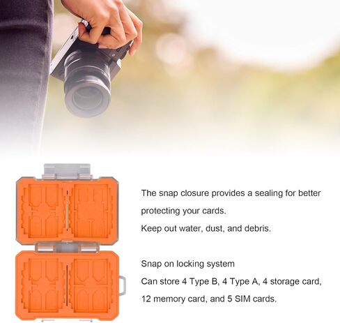 Memory Card Case Holder Organizer, Water Anti Shock for 4Type B 4Type A4 Storage, 12 Memory, 5 SIM Cards Multifunctional (Blue) in Saudi Arabia
