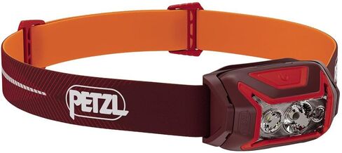 مصباح أمامي PETZL ACTIK CORE - ضوء قوي وقابل لإعادة الشحن 650 لومن مع إضاءة حمراء للمشي والتسلق والتخييم - أحمر in Saudi Arabia