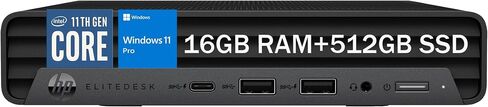 كمبيوتر مكتبي صغير HP EliteDesk 800 G6، Intel Gen 10th Core i5-10500T، ذاكرة الوصول العشوائي 16 جيجابايت، 512 جيجابايت SSD، دعم 4K، Displayport، RJ-45، Wi-Fi، BT، Windows 11 Pro (متجدد) in Saudi Arabia