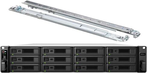 Synology RackStation RS3621xs+ NAS Server with Xeon 2.1GHz CPU, 64GB Memory, 144TB HDD Storage, 2 x 10GbE LAN Ports, DSM Operating System Bundle with Rail kit in Saudi Arabia