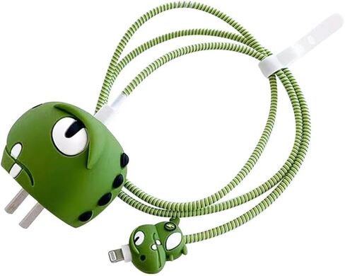 1 Set Lightning Dragon Big Head+1.4-Meter Winding Rope+Silicone Zip Tie New Charger Suitable for Apple 12 Fast Charging Protective Cover Charging Head Protective Cover in Saudi Arabia