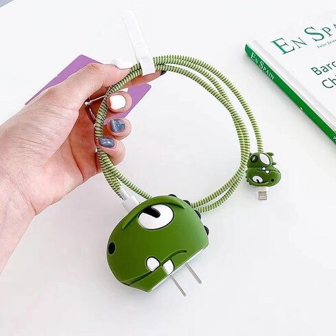 1 Set Lightning Dragon Big Head+1.4-Meter Winding Rope+Silicone Zip Tie New Charger Suitable for Apple 12 Fast Charging Protective Cover Charging Head Protective Cover in Saudi Arabia