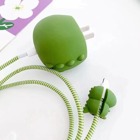 1 Set Lightning Dragon Big Head+1.4-Meter Winding Rope+Silicone Zip Tie New Charger Suitable for Apple 12 Fast Charging Protective Cover Charging Head Protective Cover in Saudi Arabia