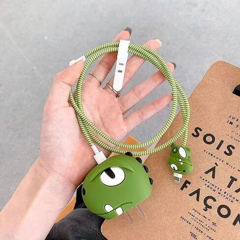 1 Set Lightning Dragon Big Head+1.4-Meter Winding Rope+Silicone Zip Tie New Charger Suitable for Apple 12 Fast Charging Protective Cover Charging Head Protective Cover in Saudi Arabia