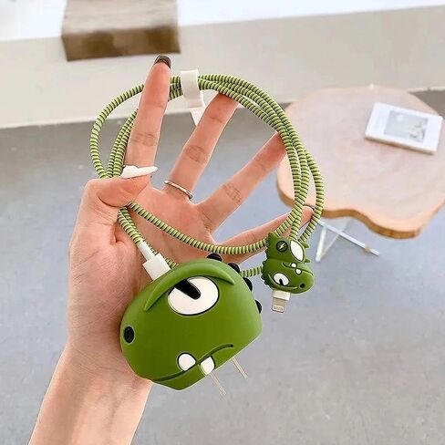 1 Set Lightning Dragon Big Head+1.4-Meter Winding Rope+Silicone Zip Tie New Charger Suitable for Apple 12 Fast Charging Protective Cover Charging Head Protective Cover in Saudi Arabia