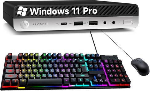 كمبيوتر مكتبي صغير HP Prodesk 600 G3، مع معالج Core i5-7500 (3.4 جيجا هرتز-3.8 جيجا هرتز)، ذاكرة وصول عشوائي DDR4 سعة 8 جيجا، 256 SSD، USB WiFi+BT، لوحة مفاتيح وماوس، Windows 11 Pro (متجدد) in Saudi Arabia