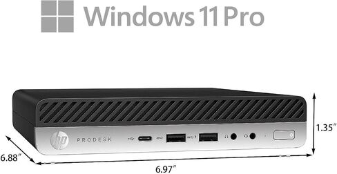 كمبيوتر مكتبي صغير HP Prodesk 600 G3، مع معالج Core i5-7500 (3.4 جيجا هرتز-3.8 جيجا هرتز)، ذاكرة وصول عشوائي DDR4 سعة 8 جيجا، 256 SSD، USB WiFi+BT، لوحة مفاتيح وماوس، Windows 11 Pro (متجدد) in Saudi Arabia