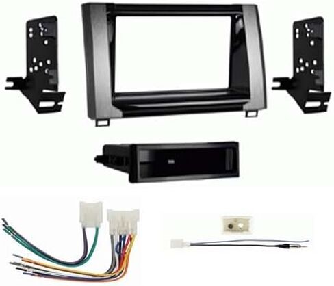 Single and Double DIN Car Stereo Radio Install Kit (High Gloss) Package Compatible with Toyota Tundra 2014, 2015, 2016, 2017, 2018, & 2019 Without Factory Amplifier in Saudi Arabia