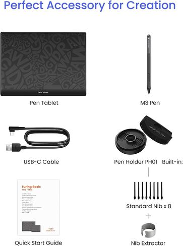 DIGIDRAW T610 Drawing Tablet Paper Like Graphics Drawing Tablet with 16384 Stylus Battery Free Pen,Tablet 10"x6" for Mac, Windows and Chromebook in Saudi Arabia