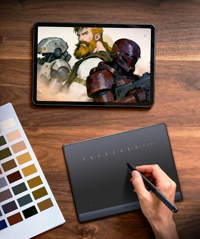تابلت رسم بلوتوث DIGIDRAW TW410 للكمبيوتر الشخصي مقاس 6.3 بوصة × 3.9 بوصة، تابلت فني يشبه الورق مع قلم 16384 قلم صلب خالٍ من البطارية لأجهزة Mac وWindows وChromebook in Kuwait